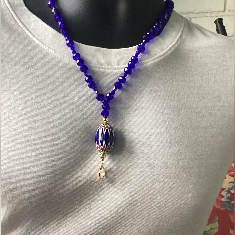 Men’s Vintage Chevron Bead Crystal Necklace